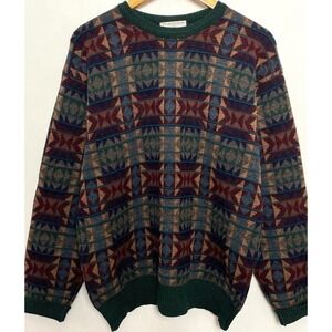 Vintage 1980s‎ Tricots St. Raphael For Bloomingdale's Wool Geometric Sweater